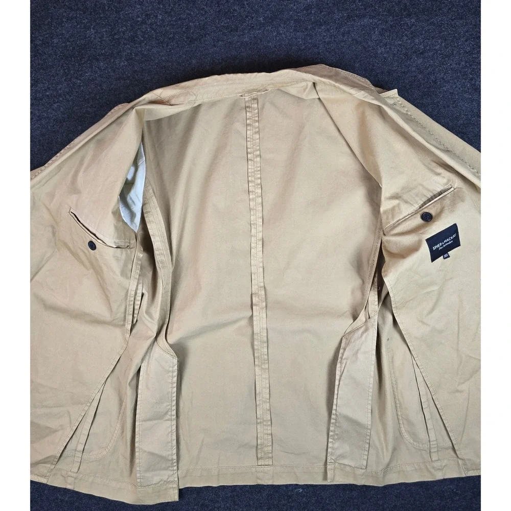 Spier Mackay Mens Khaki Unstructured Slim Normal Sportcoat Blazer Size 38S